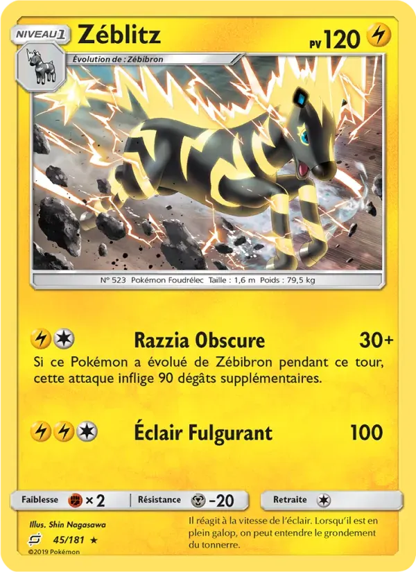 Zéblitz — Duo de Choc 45 French Pokémon card
