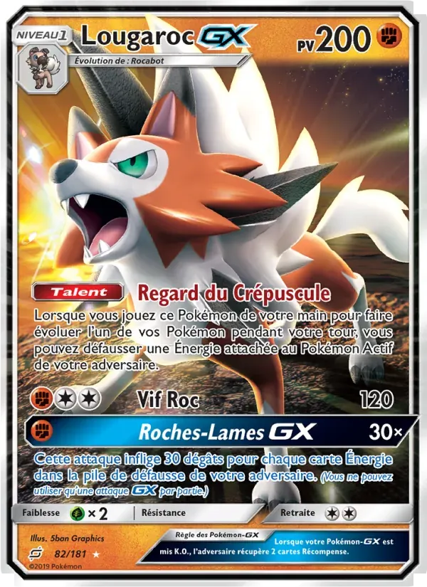 Lougaroc GX — Duo de Choc 82 French Pokémon card