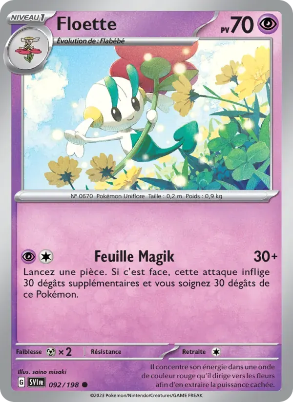 Floette — Écarlate et Violet 92 French Pokémon card