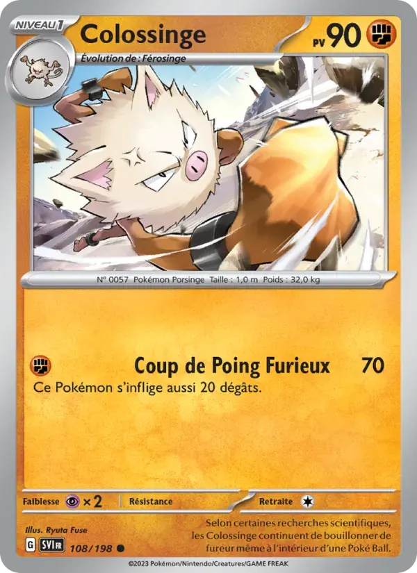 Colossinge — Écarlate et Violet 108 French Pokémon card