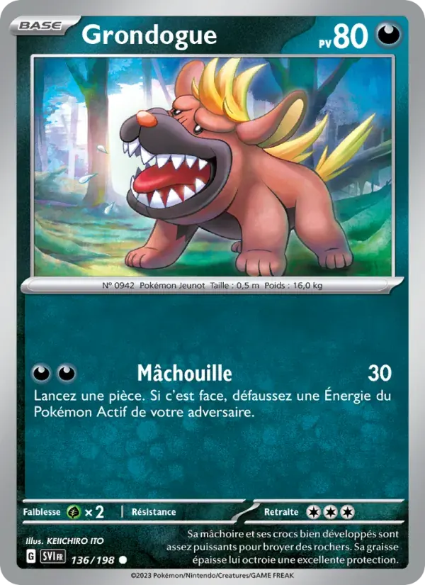 Grondogue — Écarlate et Violet 136 French Pokémon card