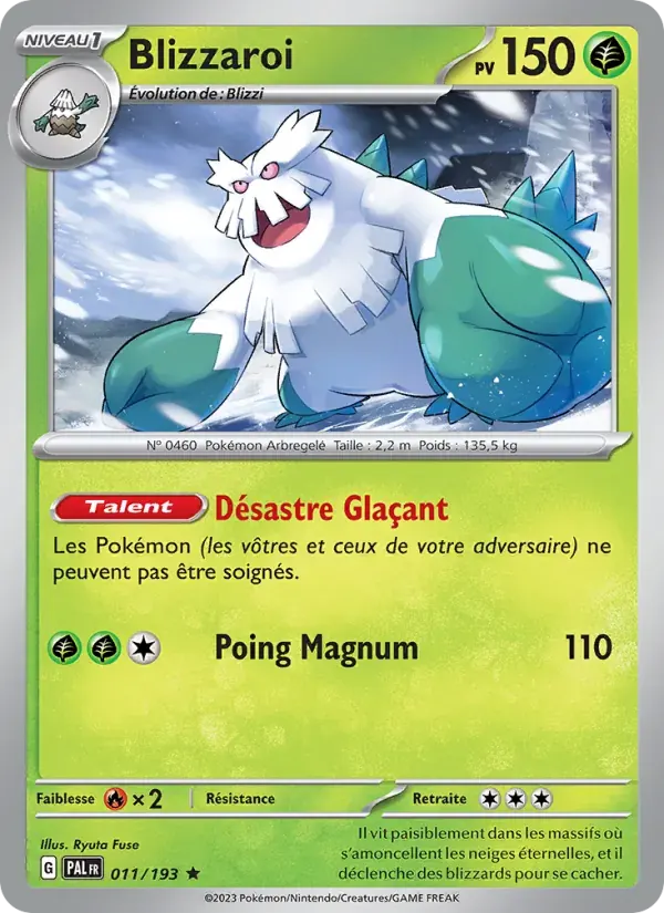 Blizzaroi — Évolutions à Paldea 11 French Pokémon card