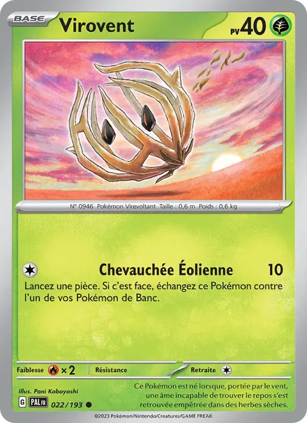 Virovent — Évolutions à Paldea 22 French Pokémon card