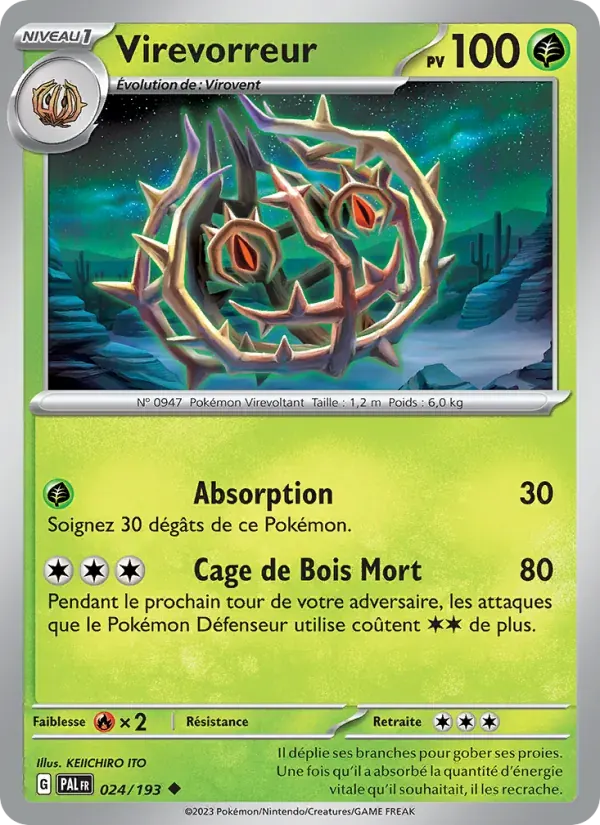 Virevorreur — Évolutions à Paldea 24 French Pokémon card