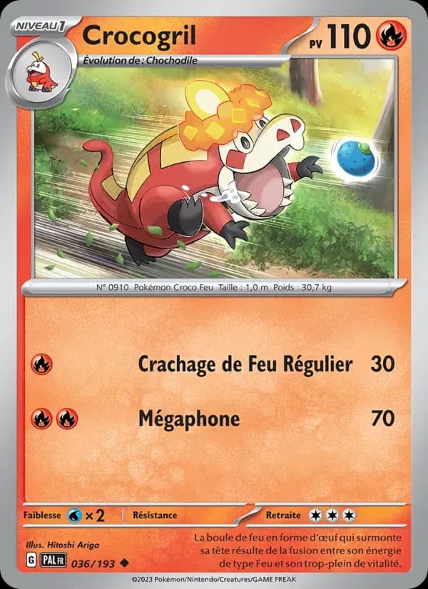 Crocogril — Évolutions à Paldea 36 French Pokémon card