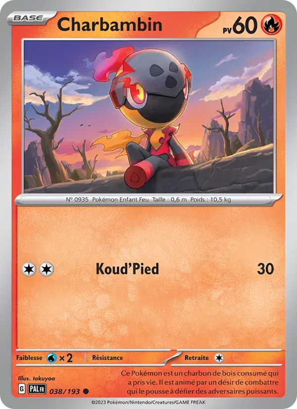Charbambin — Évolutions à Paldea 38 French Pokémon card