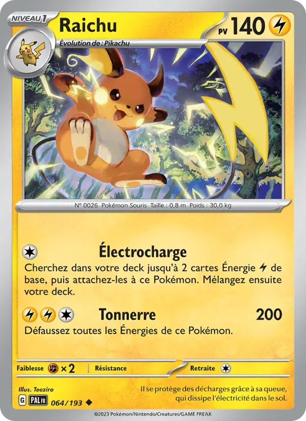 Raichu — Évolutions à Paldea 64 French Pokémon card
