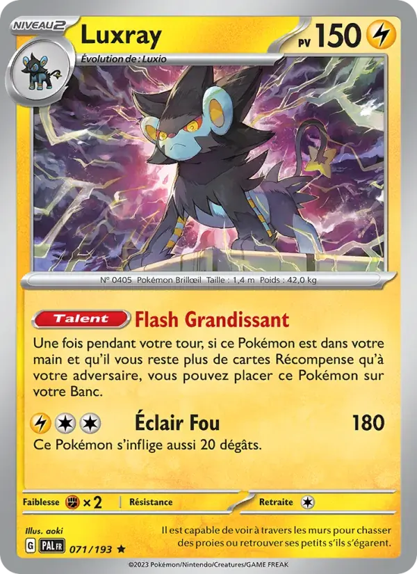 Luxray — Évolutions à Paldea 71 French Pokémon card
