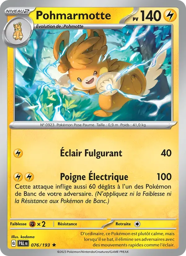 Pohmarmotte — Évolutions à Paldea 76 French Pokémon card