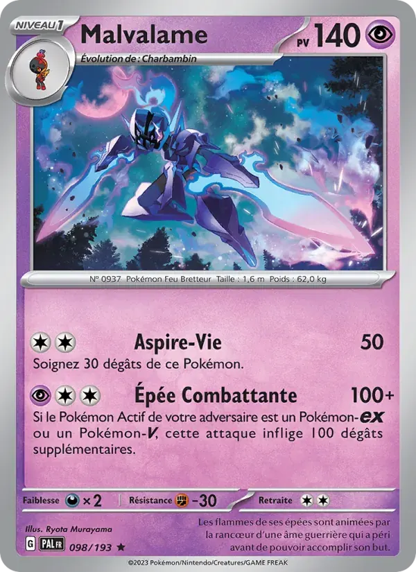 Malvalame — Évolutions à Paldea 98 French Pokémon card
