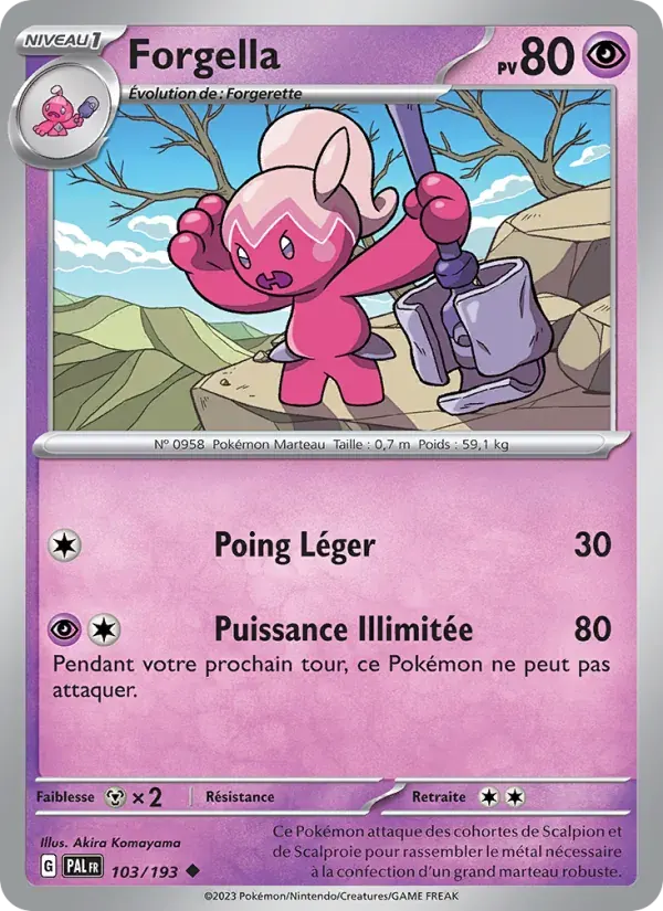 Forgella — Évolutions à Paldea 103 French Pokémon card