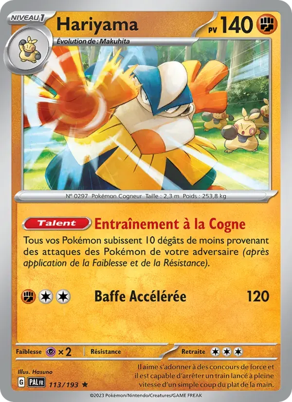 Hariyama — Évolutions à Paldea 113 French Pokémon card