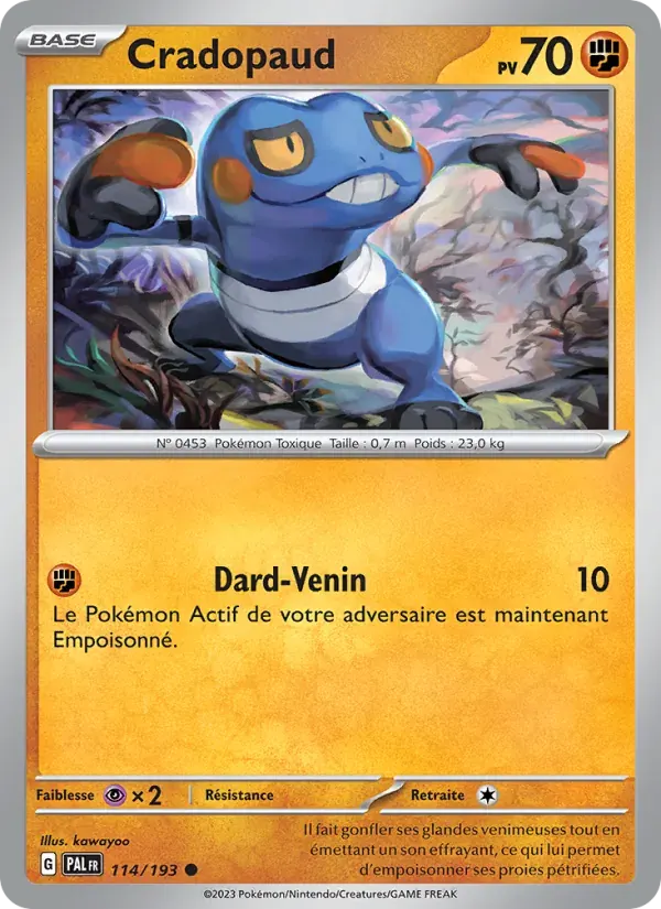 Cradopaud — Évolutions à Paldea 114 French Pokémon card
