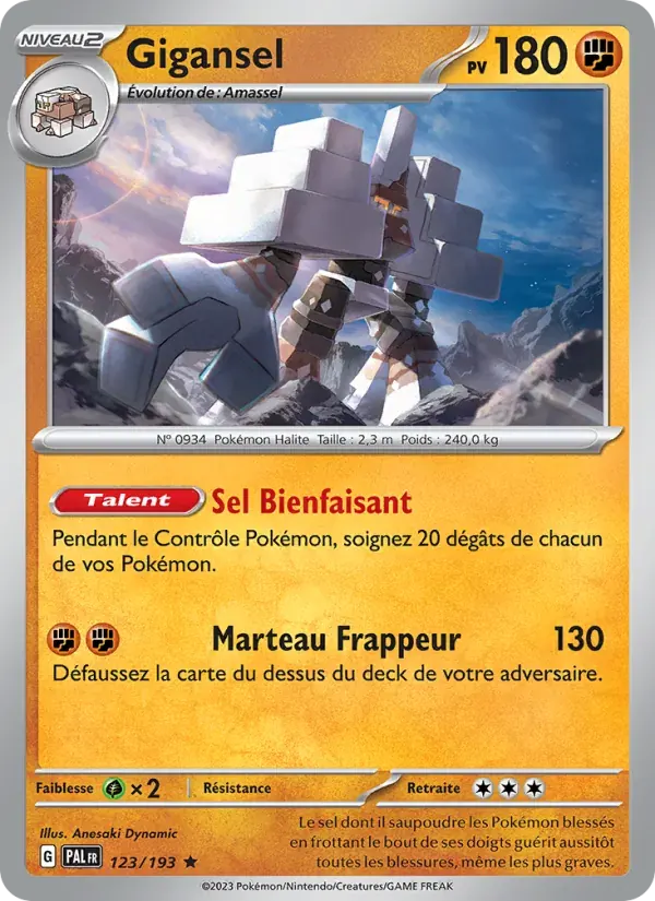 Gigansel — Évolutions à Paldea 123 French Pokémon card