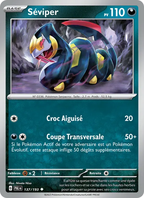 Séviper — Évolutions à Paldea 137 French Pokémon card