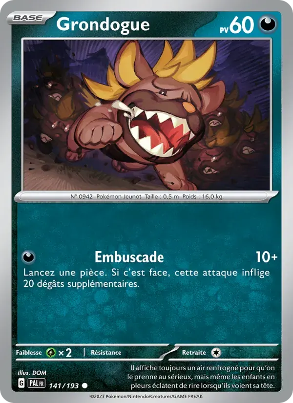 Grondogue — Évolutions à Paldea 141 French Pokémon card