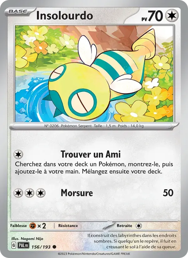 Insolourdo — Évolutions à Paldea 156 French Pokémon card