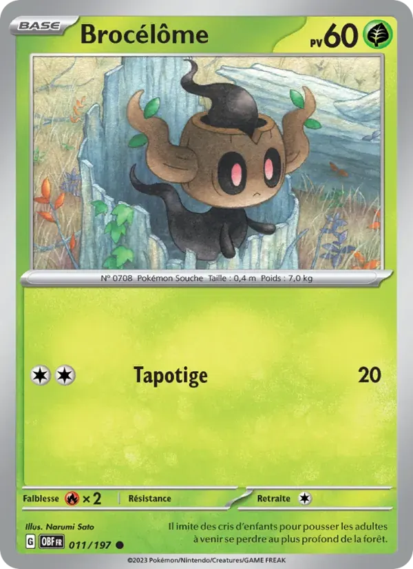 Brocélôme — Flammes Obsidiennes 11 French Pokémon card