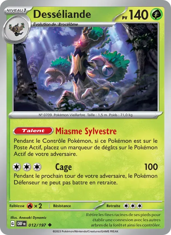 Desséliande — Flammes Obsidiennes 12 French Pokémon card