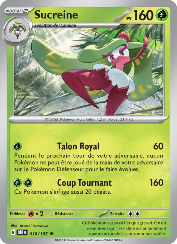 Sucreine — Flammes Obsidiennes 18 French Pokémon card