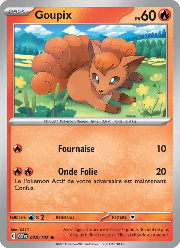 Goupix — Flammes Obsidiennes 28 French Pokémon card