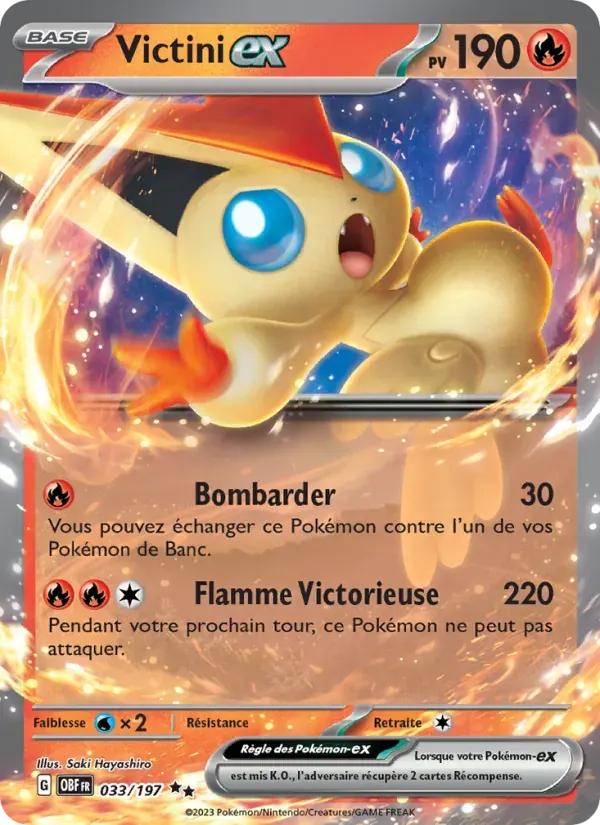 Victini-ex — Flammes Obsidiennes 33 French Pokémon card