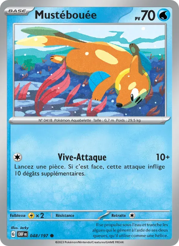 Mustébouée — Flammes Obsidiennes 48 French Pokémon card