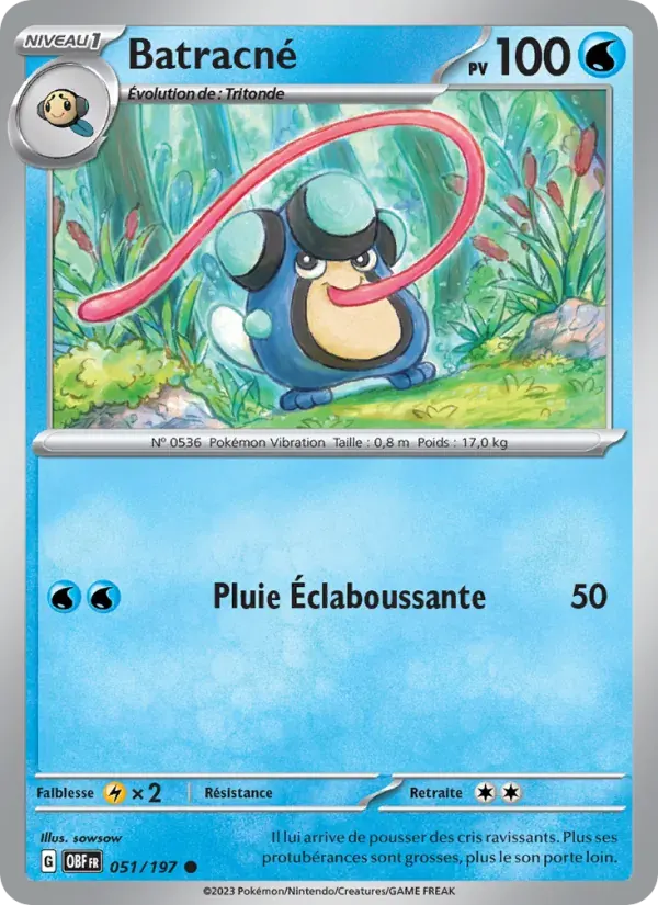 Batracné — Flammes Obsidiennes 51 French Pokémon card