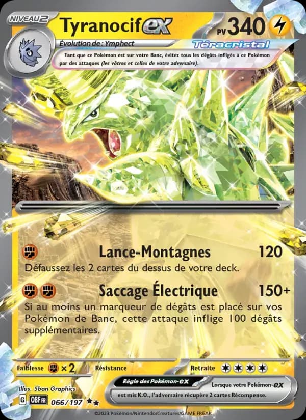 Tyranocif-ex — Flammes Obsidiennes 66 French Pokémon card