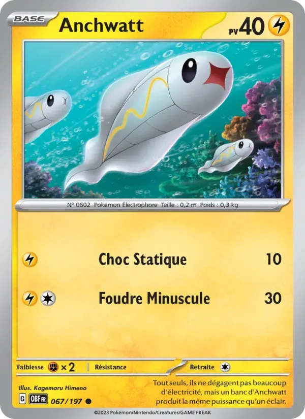 Anchwatt — Flammes Obsidiennes 67 French Pokémon card