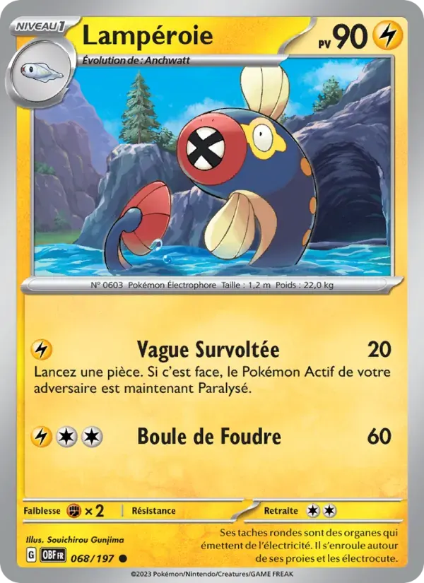 Lampéroie — Flammes Obsidiennes 68 French Pokémon card