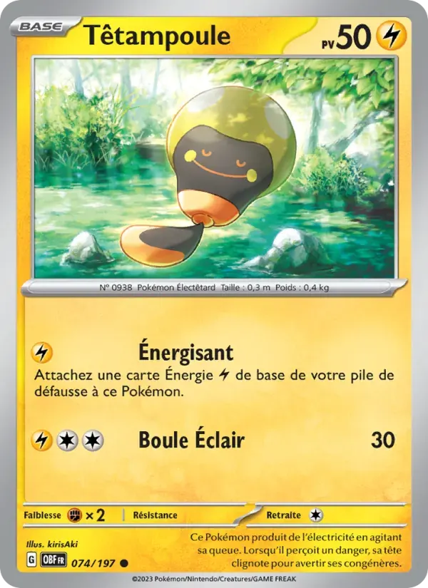 Têtampoule — Flammes Obsidiennes 74 French Pokémon card