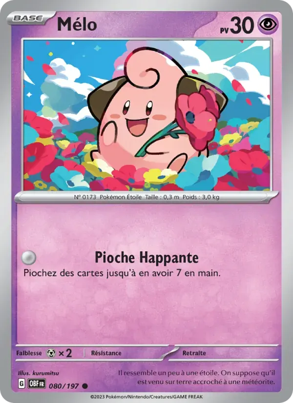 Mélo — Flammes Obsidiennes 80 French Pokémon card