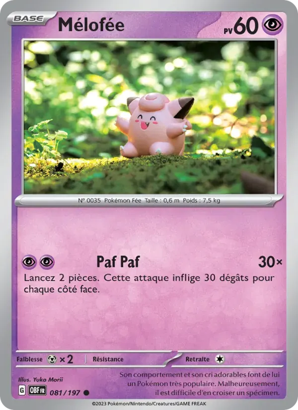 Mélofée — Flammes Obsidiennes 81 French Pokémon card