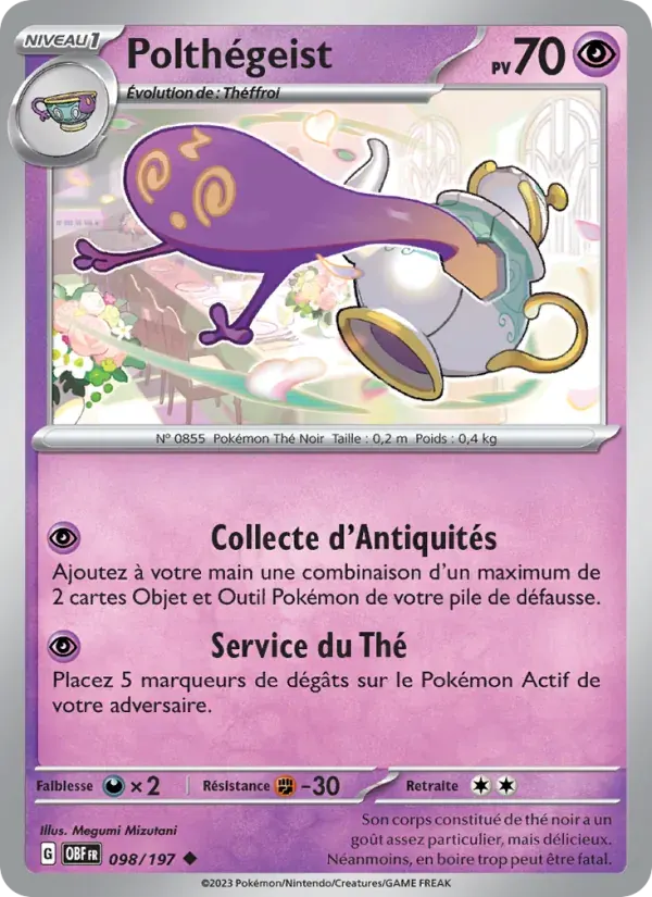 Polthégeist — Flammes Obsidiennes 98 French Pokémon card