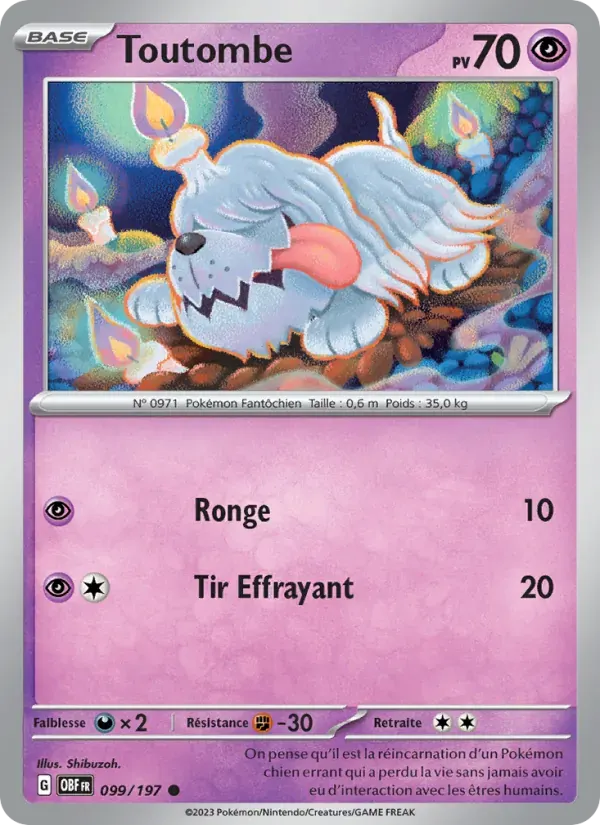 Toutombe — Flammes Obsidiennes 99 French Pokémon card