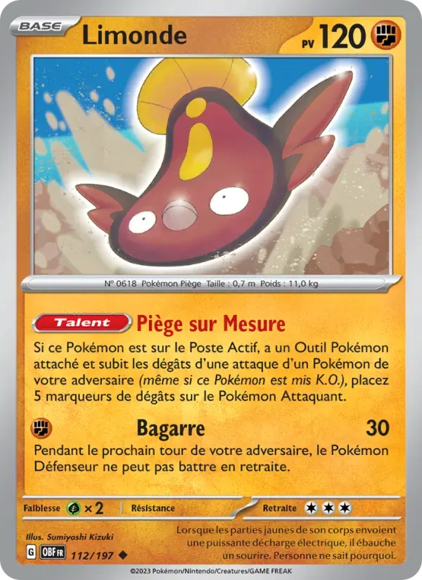 Limonde — Flammes Obsidiennes 112 French Pokémon card