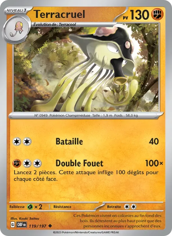 Terracruel — Flammes Obsidiennes 119 French Pokémon card