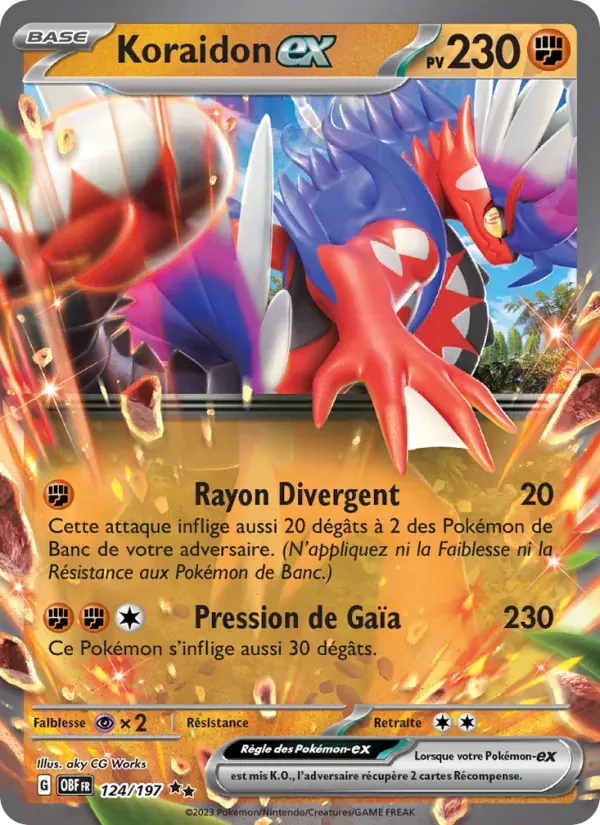 Koraidon-ex — Flammes Obsidiennes 124 French Pokémon card