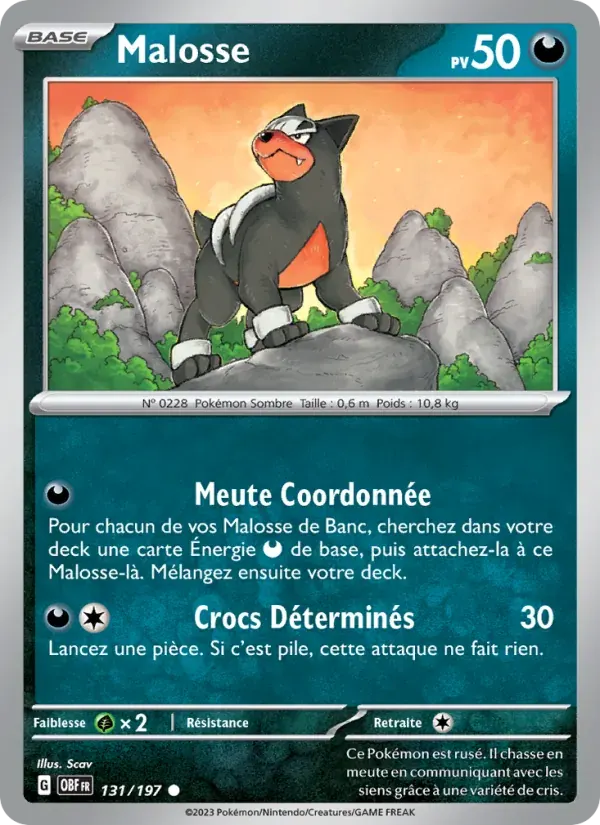 Malosse — Flammes Obsidiennes 131 French Pokémon card