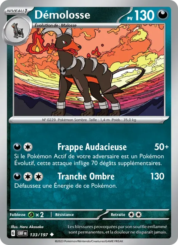 Démolosse — Flammes Obsidiennes 133 French Pokémon card