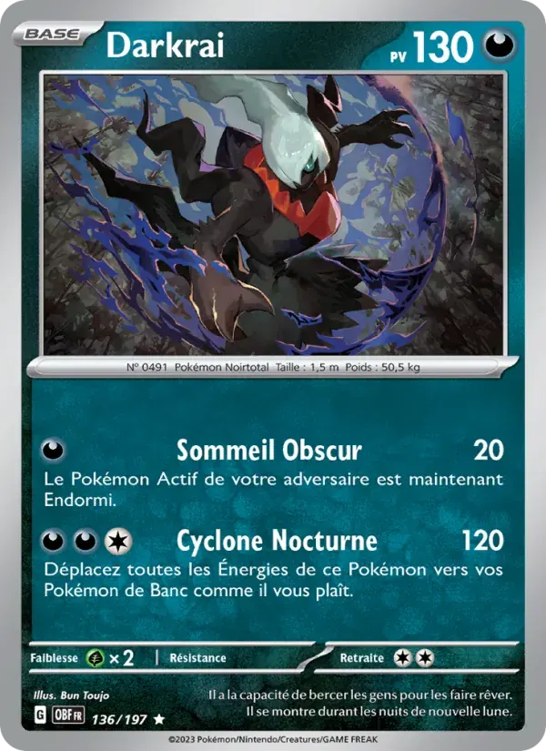 Darkrai — Flammes Obsidiennes 136 French Pokémon card