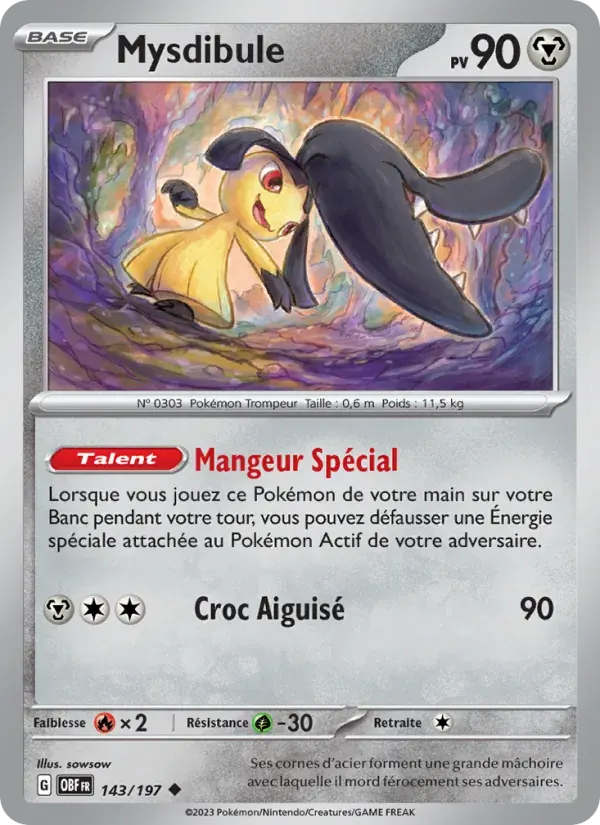 Mysdibule — Flammes Obsidiennes 143 French Pokémon card