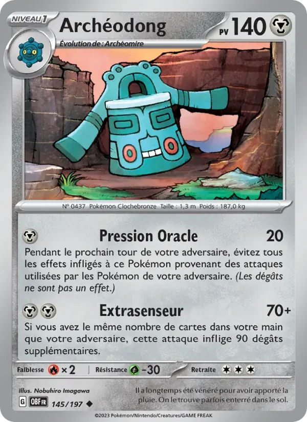 Archéodong — Flammes Obsidiennes 145 French Pokémon card