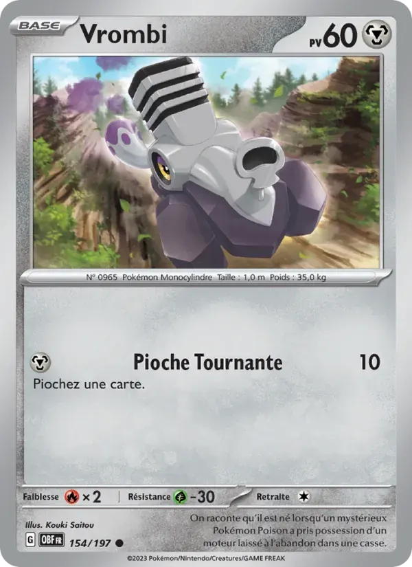 Vrombi — Flammes Obsidiennes 154 French Pokémon card