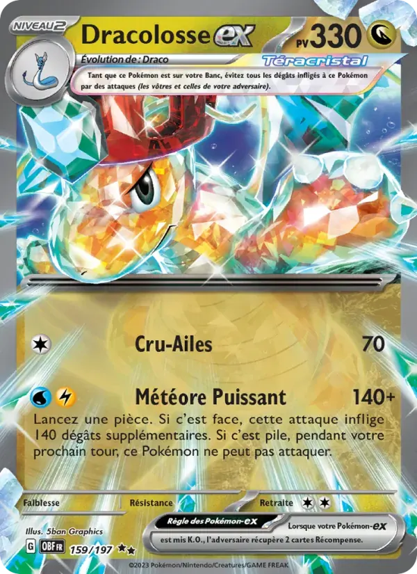 Dracolosse-ex — Flammes Obsidiennes 159 French Pokémon card