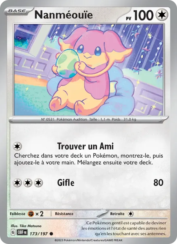 Nanméouïe — Flammes Obsidiennes 173 French Pokémon card