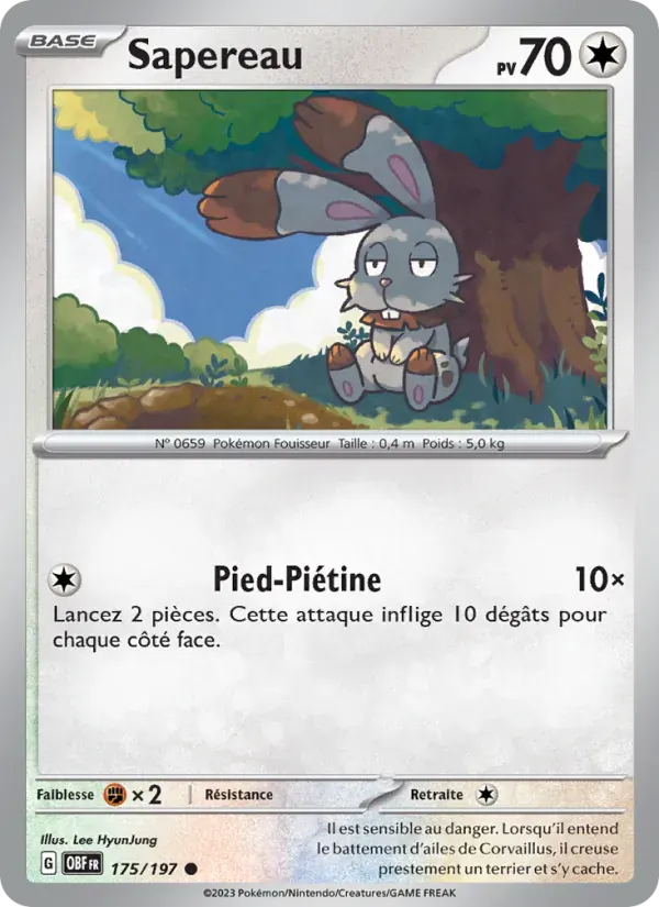 Sapereau — Flammes Obsidiennes 175 French Pokémon card