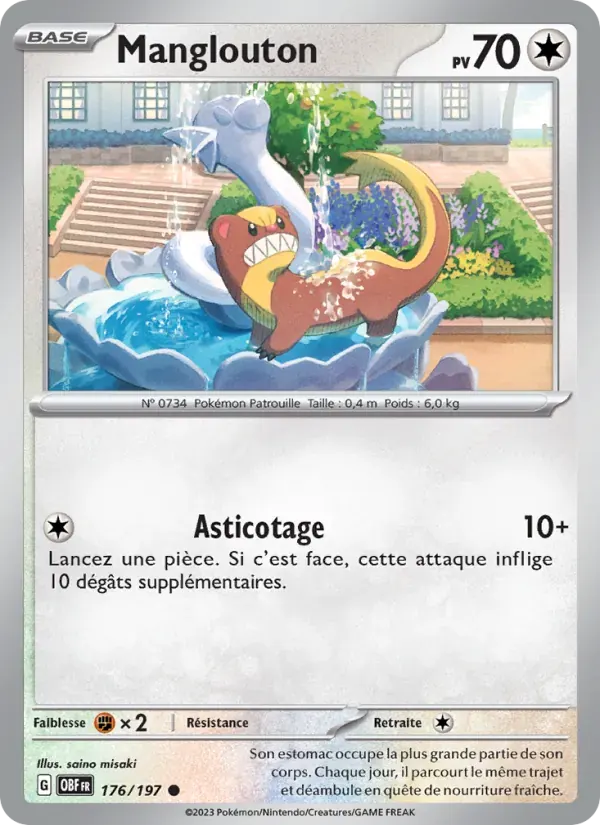 Manglouton — Flammes Obsidiennes 176 French Pokémon card
