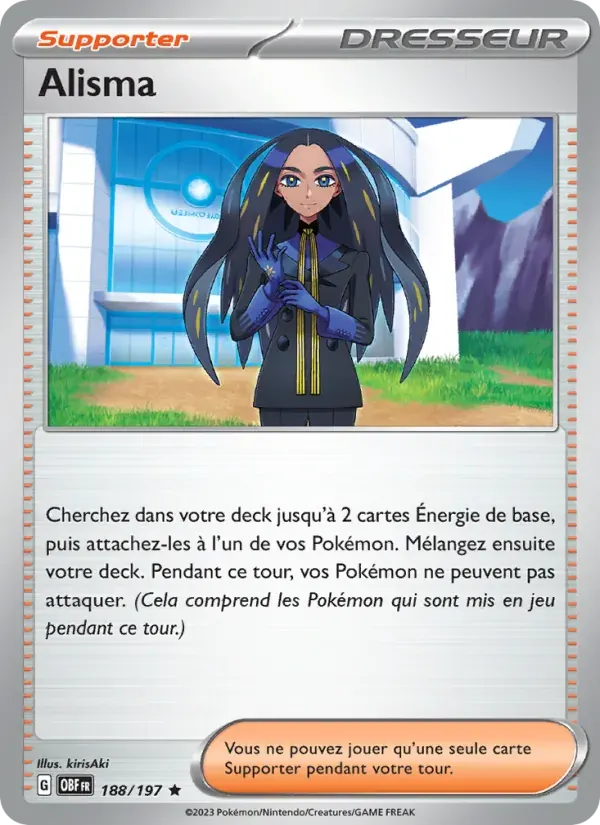 Alisma — Flammes Obsidiennes 188 French Pokémon card